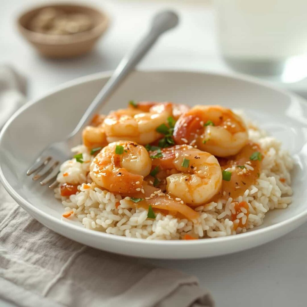 Garlic Butter Shrimp Rice Lunch Recipe
