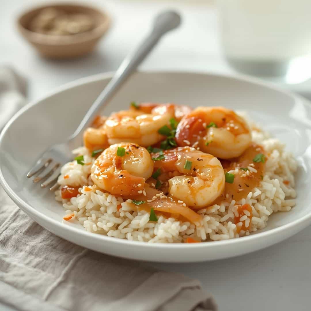 Garlic Butter Shrimp Rice Lunch Recipe
