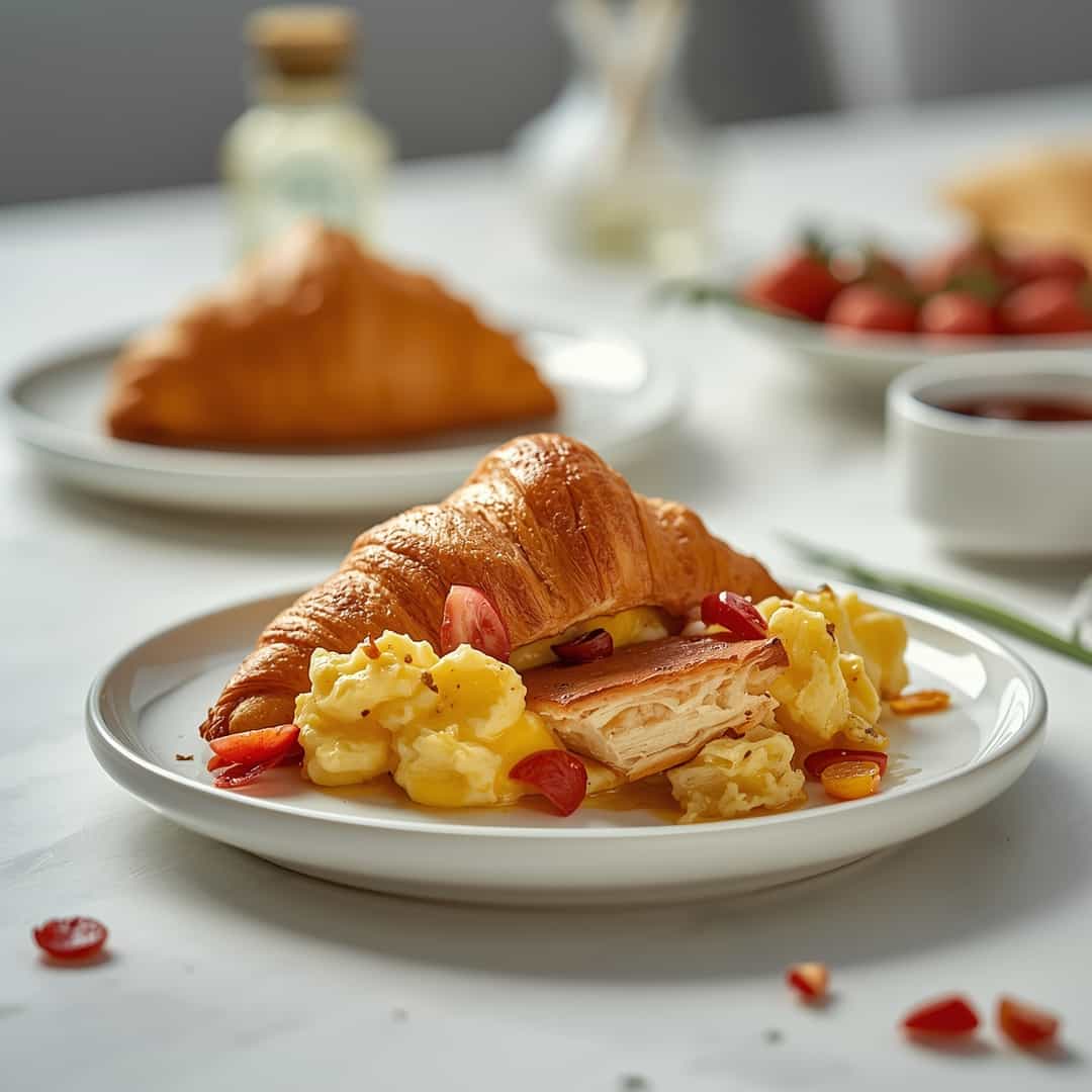 Overnight Croissant Breakfast Casserole