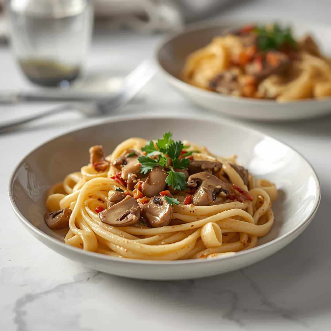 Simple Creamy Mushroom Pasta Dinner Recipe